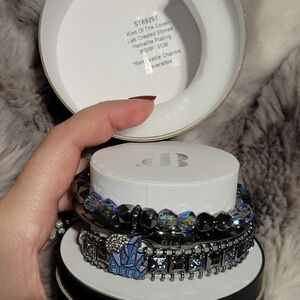 FREE OG W/purchase - Kiss of the Coven Black and Silver Bracelet Set